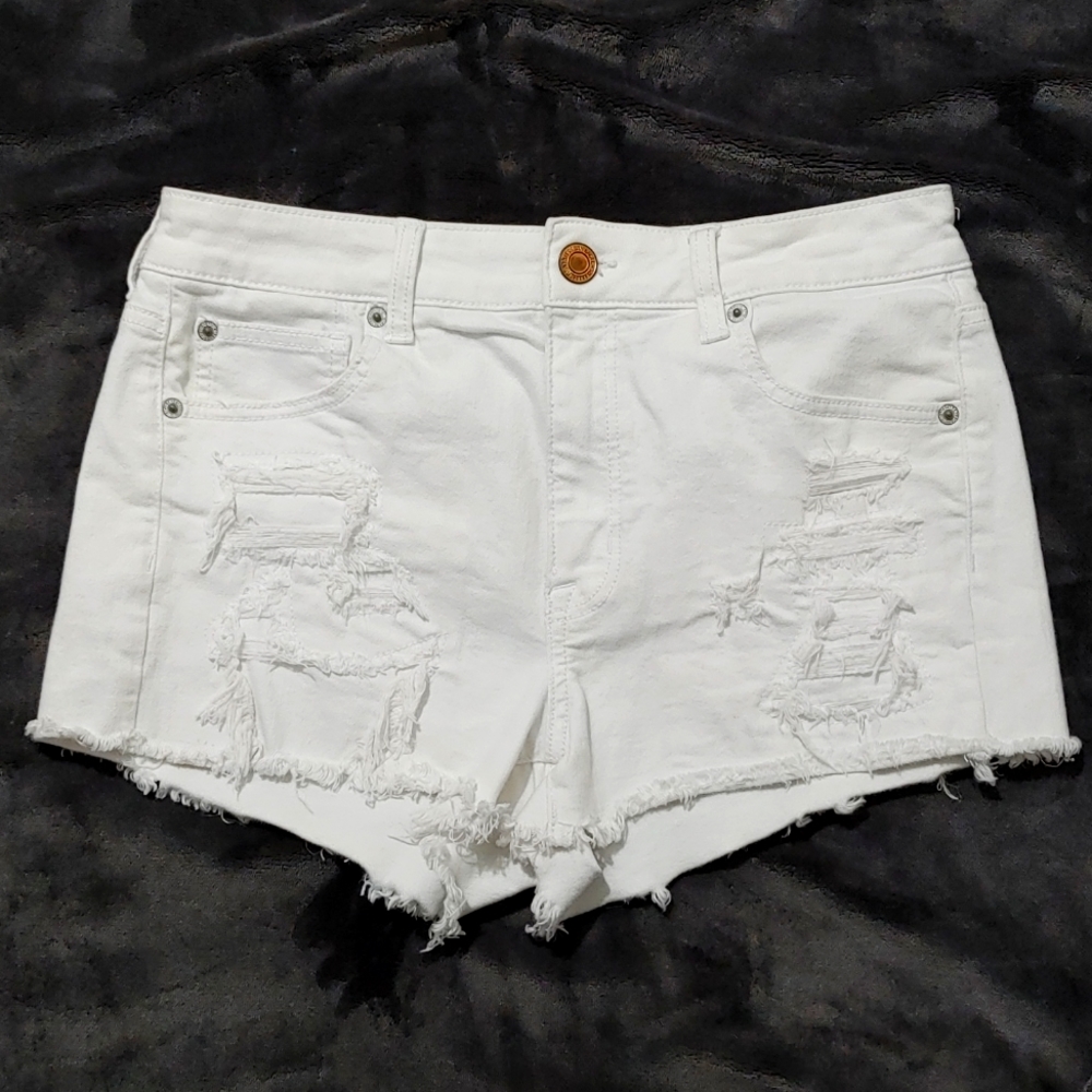 American Eagle White Jean Shorts size 10